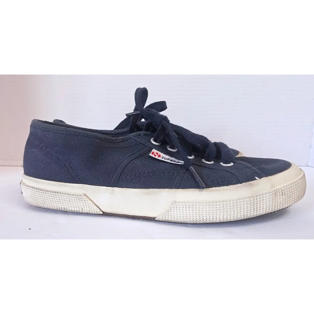 Superga 2750 Cotu Classic Navy Blue Canvas Lace Up Sneakers SZ 7.5